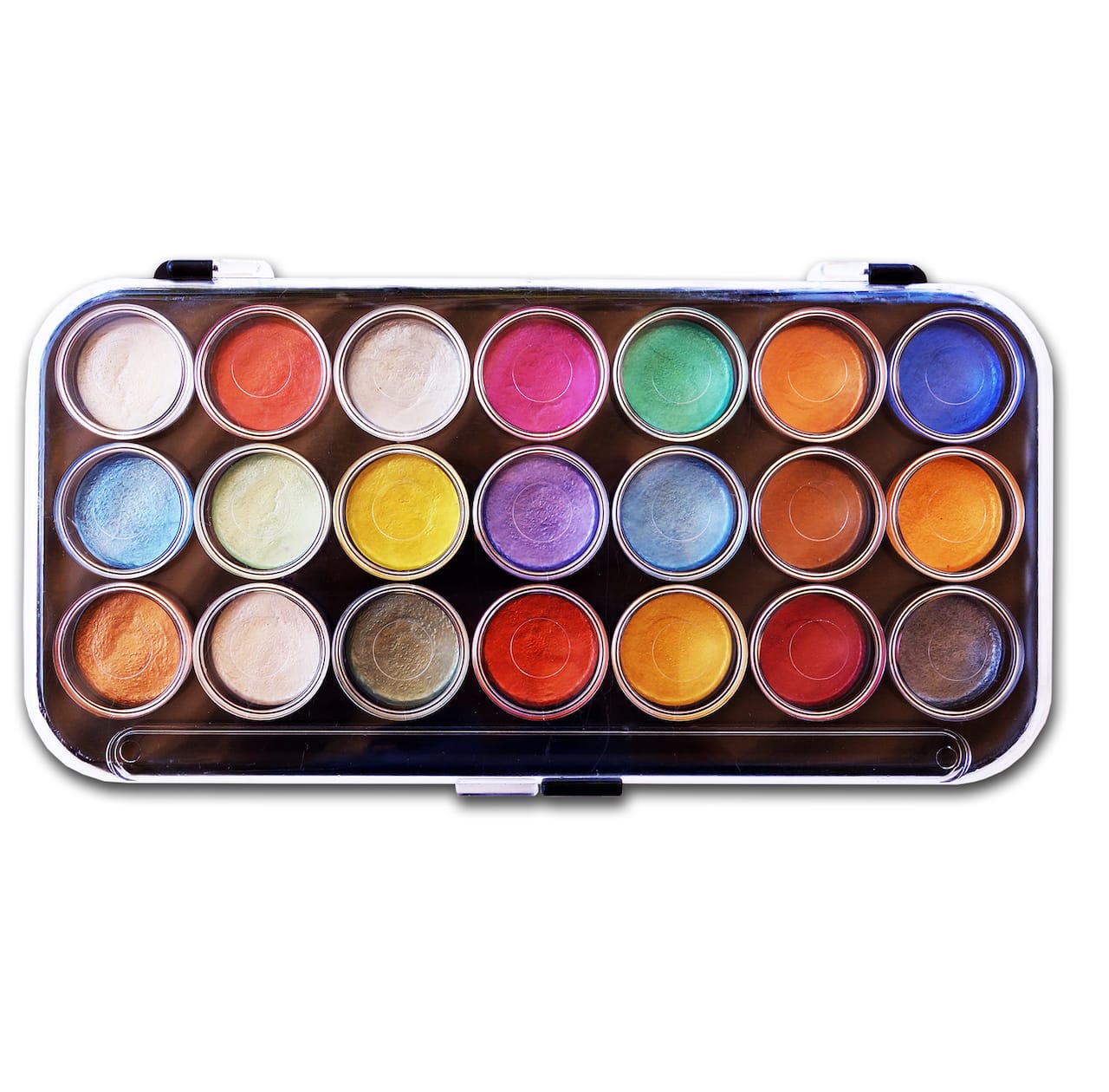 12 Pack: Yasutomo® Niji® Pearlescent 21 Color Watercolors Set